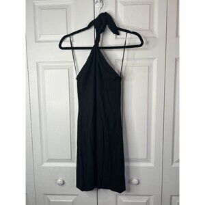Reformation Cibrina Black Knotted Halter Mini Dress Women's Size Medium M